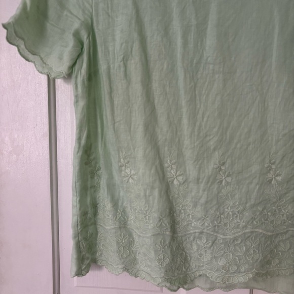 J. Crew Light Green Lace Blouse - Picture 2 of 5